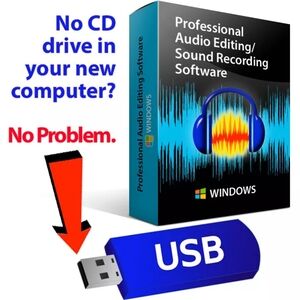 Audacity Professional Audio Music Editing-Recording Software-Beats-Windows-USB